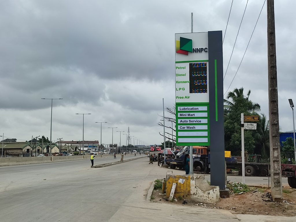 NNPC display board on Impact of Increased Fuel Prices in Nigeria blog post