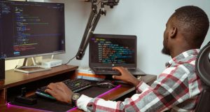 Low-Code and No-Code: The Future of App Development Programmer working on modern app development using low-code and no-code tools