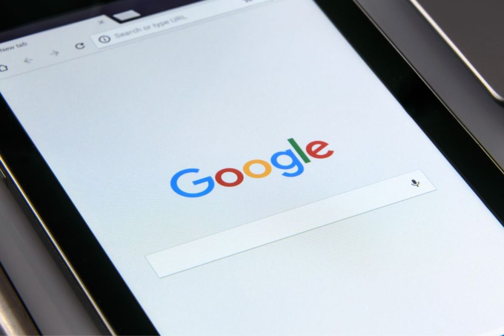 Tablet displaying Google Chrome browser on screen, symbolizing productivity tools and free Chrome extensions that make work easier.