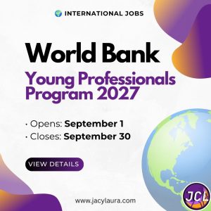 Featured image for the World Bank Young Professionals Program (YPP) 2027 international graduate recruitment opportunity.