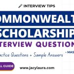 Commonwealth Scholarship interview questions and answers guide with 20 sample responses for Master’s and PhD applicants.
